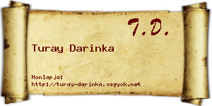 Turay Darinka névjegykártya